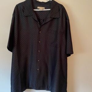Black Big and Tall Men's Casual Short Sleeve Shirt 2xl